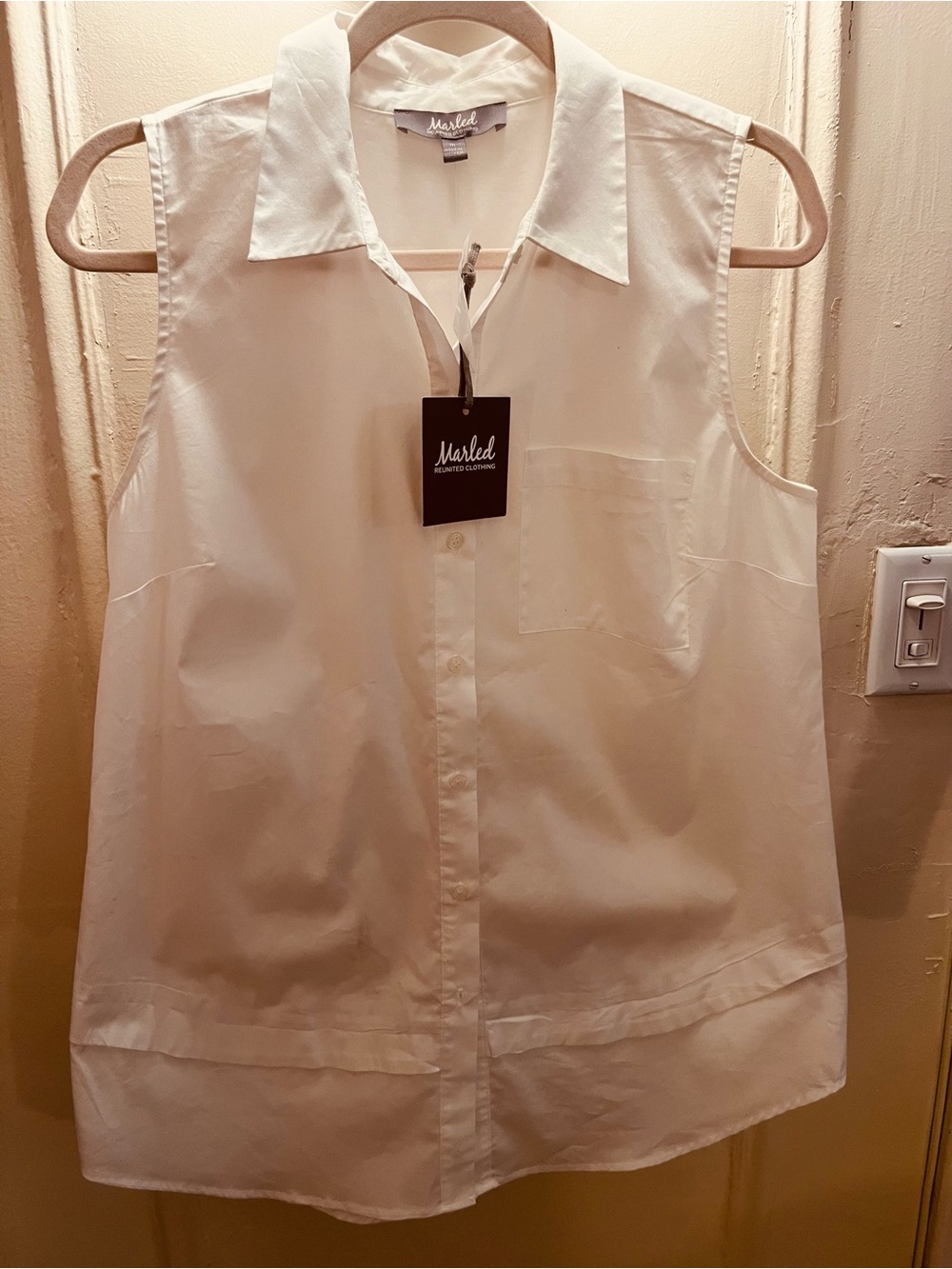 Marled White Button Down Shirt
